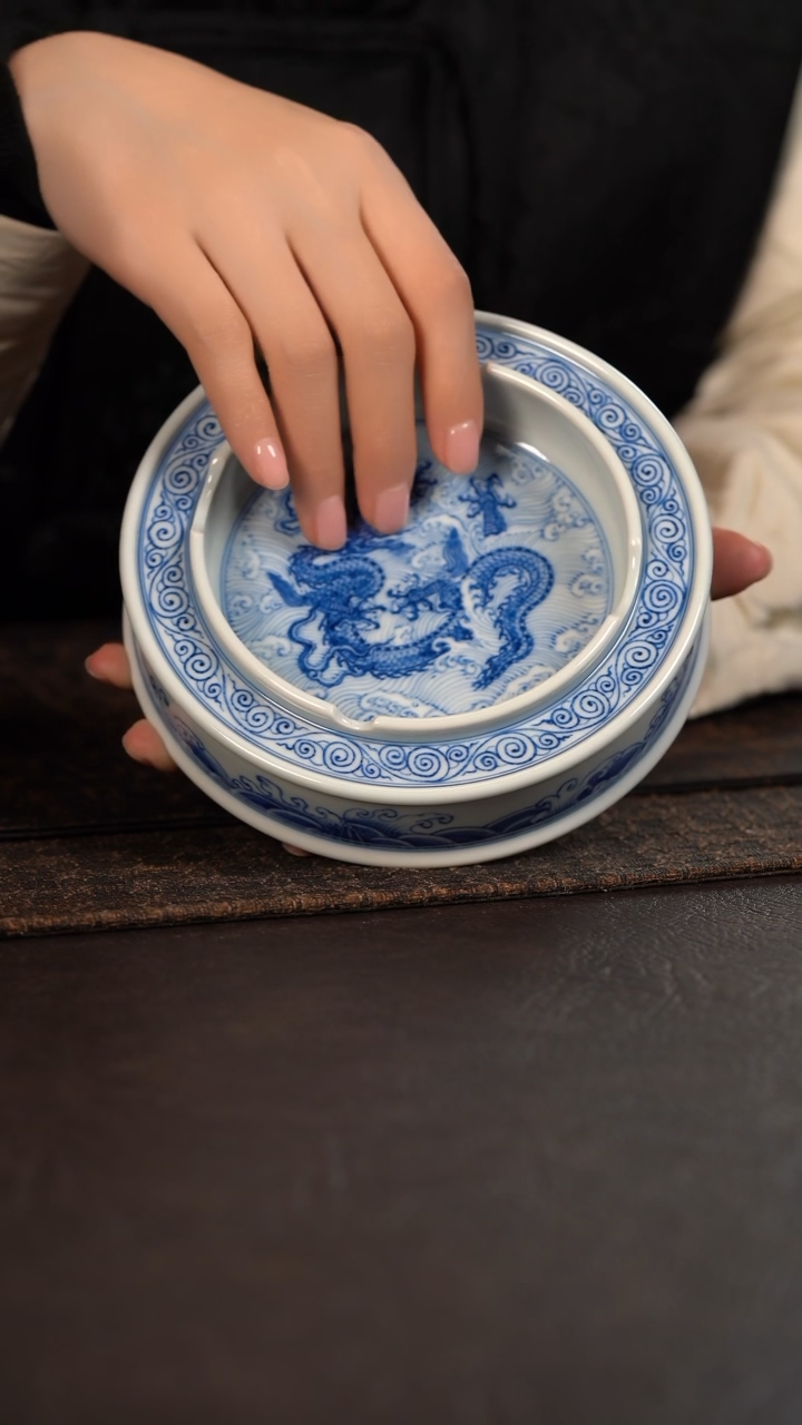 【闪购商品】杯聚澜堂海水龙纹雪茄缸