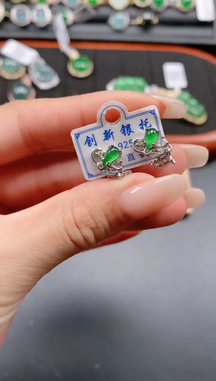 银S925镶嵌戒指翡翠11