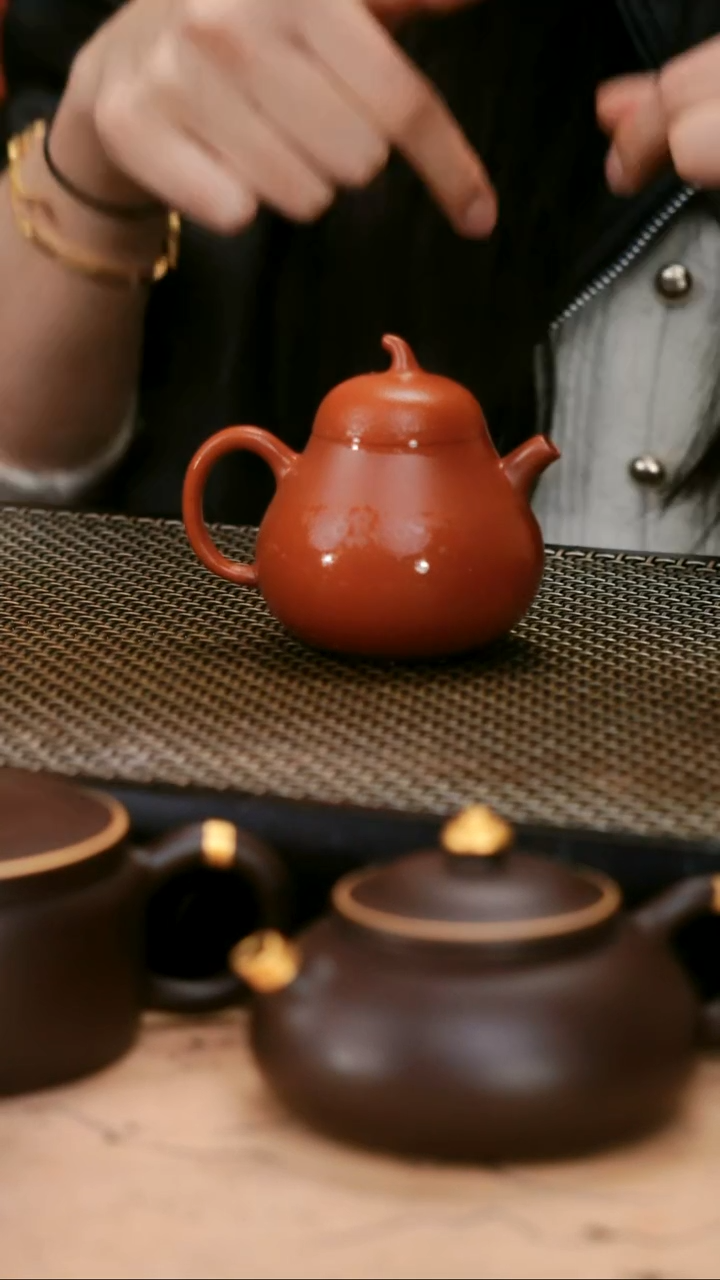 茶壶紫砂生砂朱泥超精工茄瓜110cc