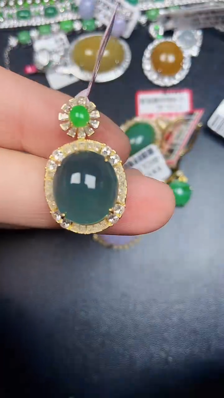 银S925镶嵌戒指翡翠2280