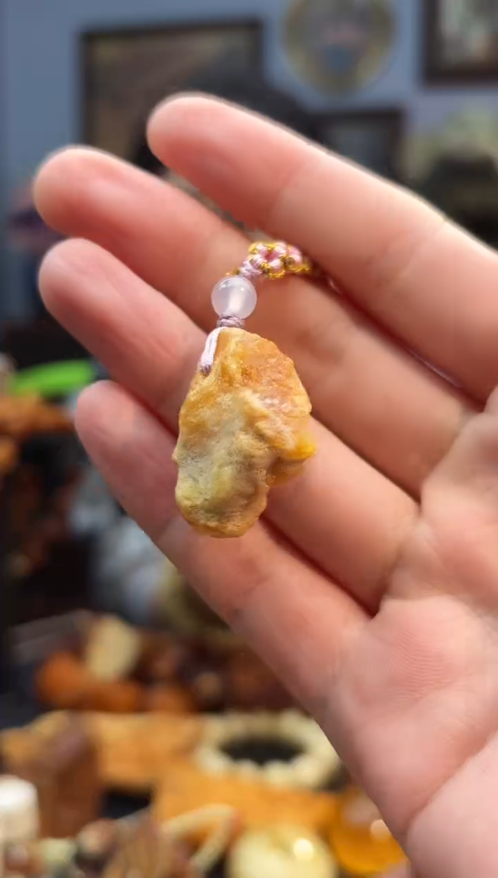 琥珀颈饰未镶嵌手机挂