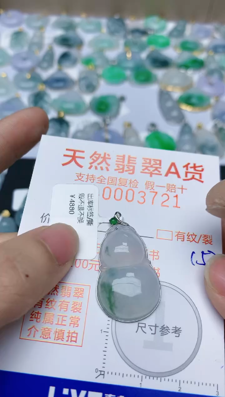 【闪购商品】翡翠颈饰18K金镶嵌天然翡翠A货    157