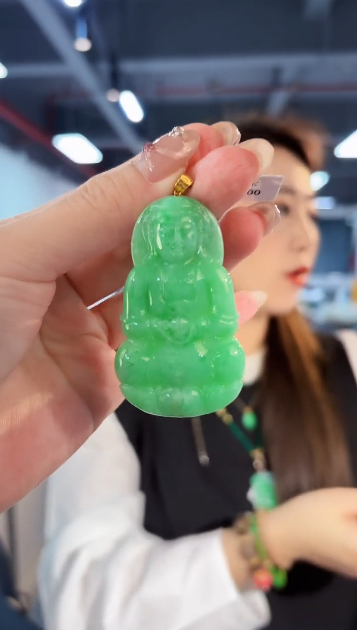 【闪购商品】翡翠颈饰18K金镶嵌缅料A货/支持复检/一件
