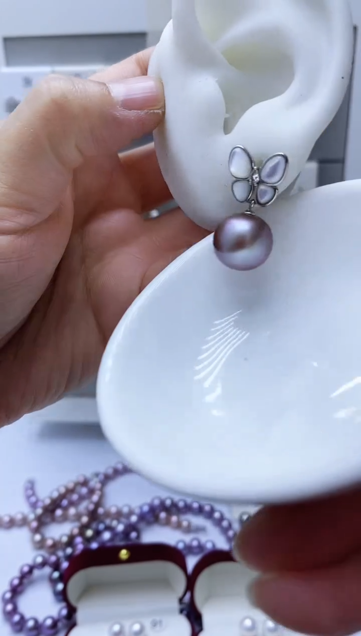 【闪购商品】淡水珍珠耳饰银S925镶嵌304