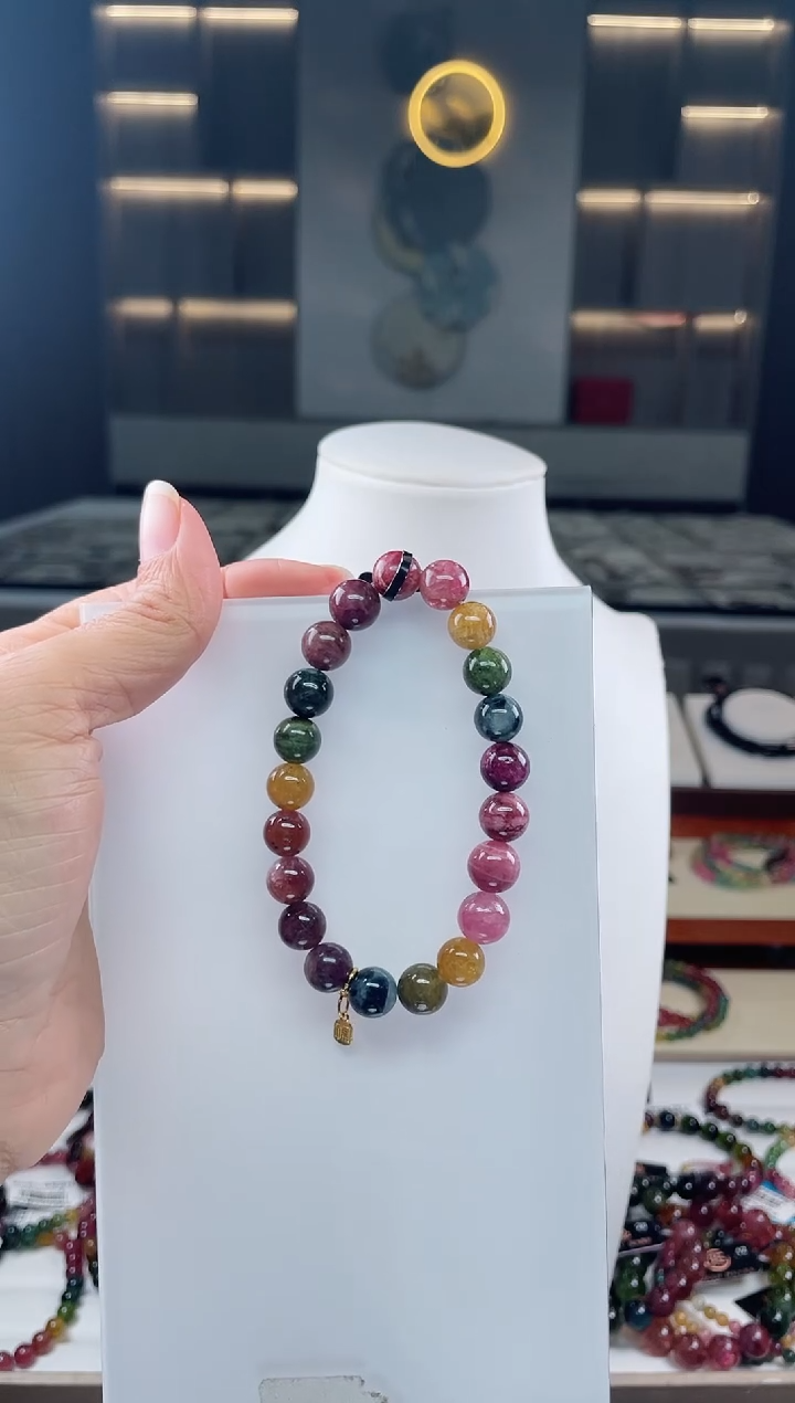 未镶嵌单圈手串碧玺（多样性发一条）Q