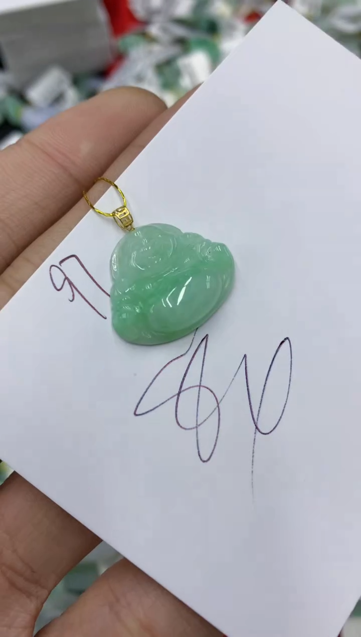 翡翠18K金镶嵌颈饰号链接111111111