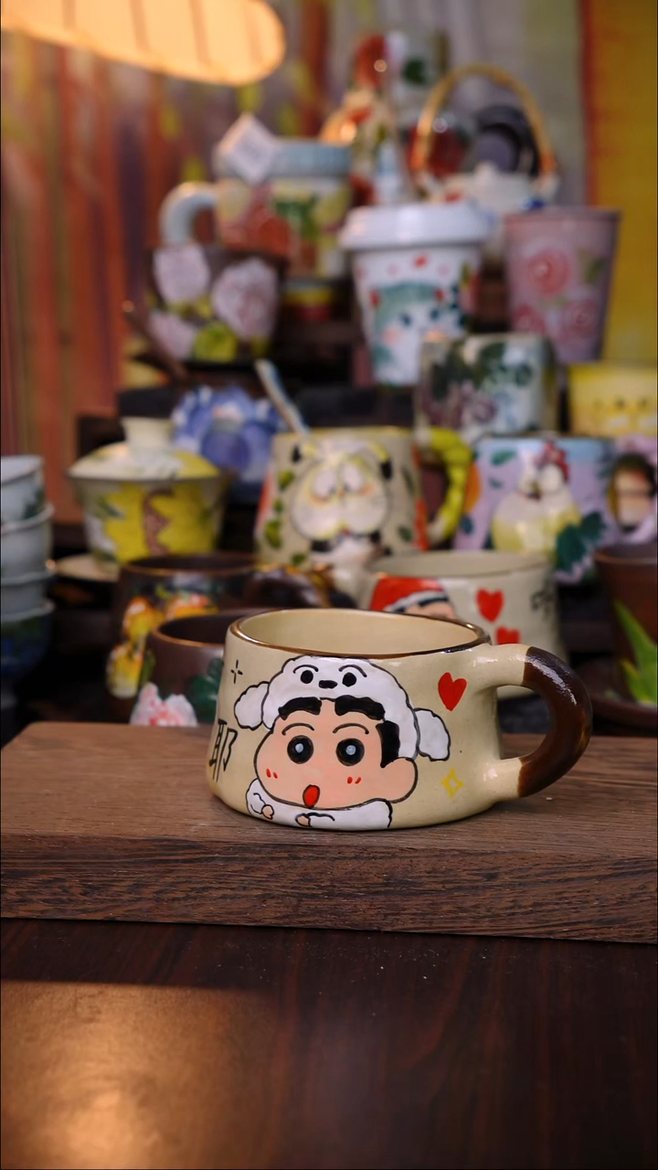 杯子陶泥垚手作 景德镇手工手绘陶瓷器物