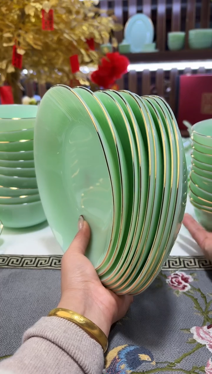 玉瓷8英寸深盘10个