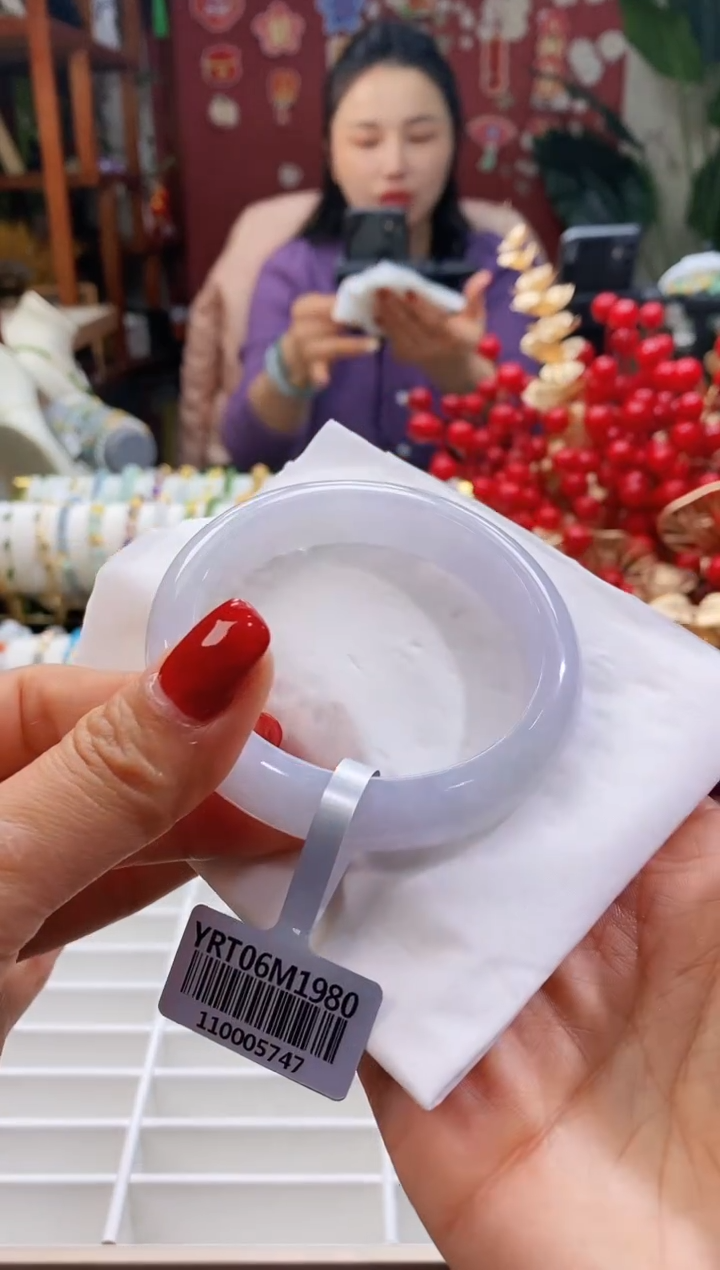 【闪购商品】翡翠手镯未镶嵌38粉紫5455/12.2*8.3