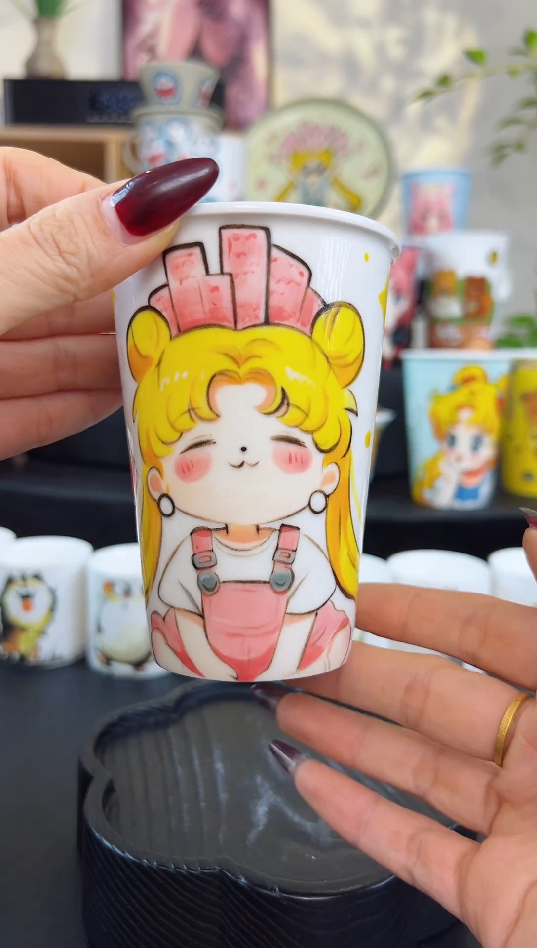 【闪购商品】摆件笙笙漫 手工手绘陶瓷杯杯