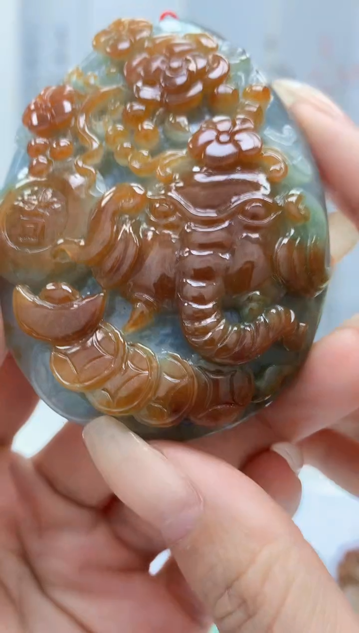 【闪购商品】定制翡翠未镶嵌4852lr-毛货挂件送珠链27