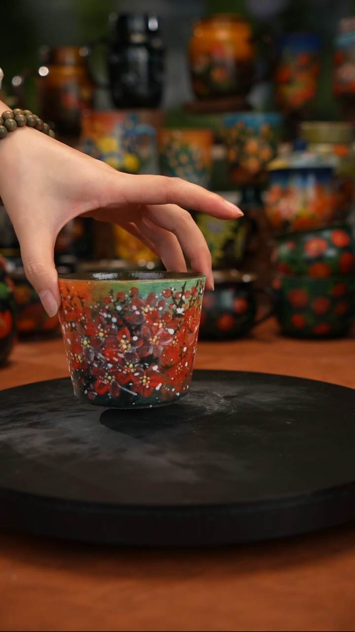 紫砂油画手绘釉下彩