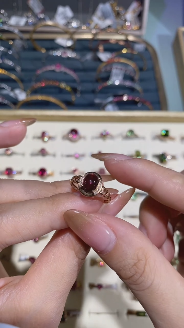 【闪购商品】碧玺戒指18K金镶嵌戒指