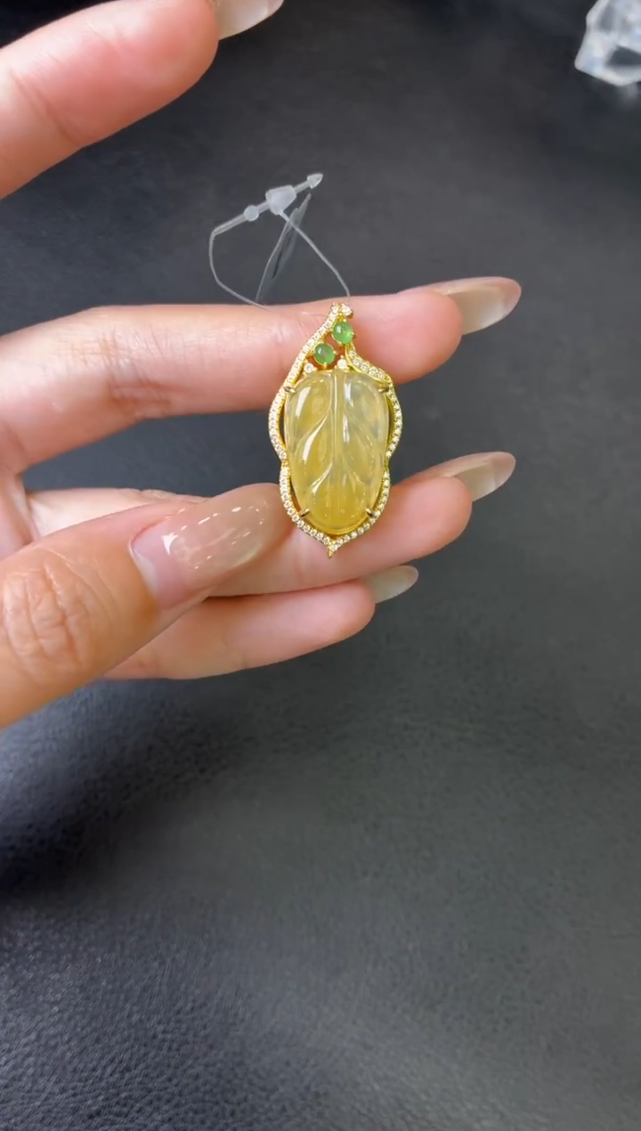 吊坠(不含链)银S925镶嵌翡翠吊坠 多样性发一件