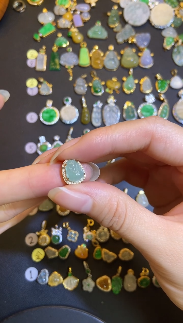 吊坠(不含链)银S925镶嵌翡翠1