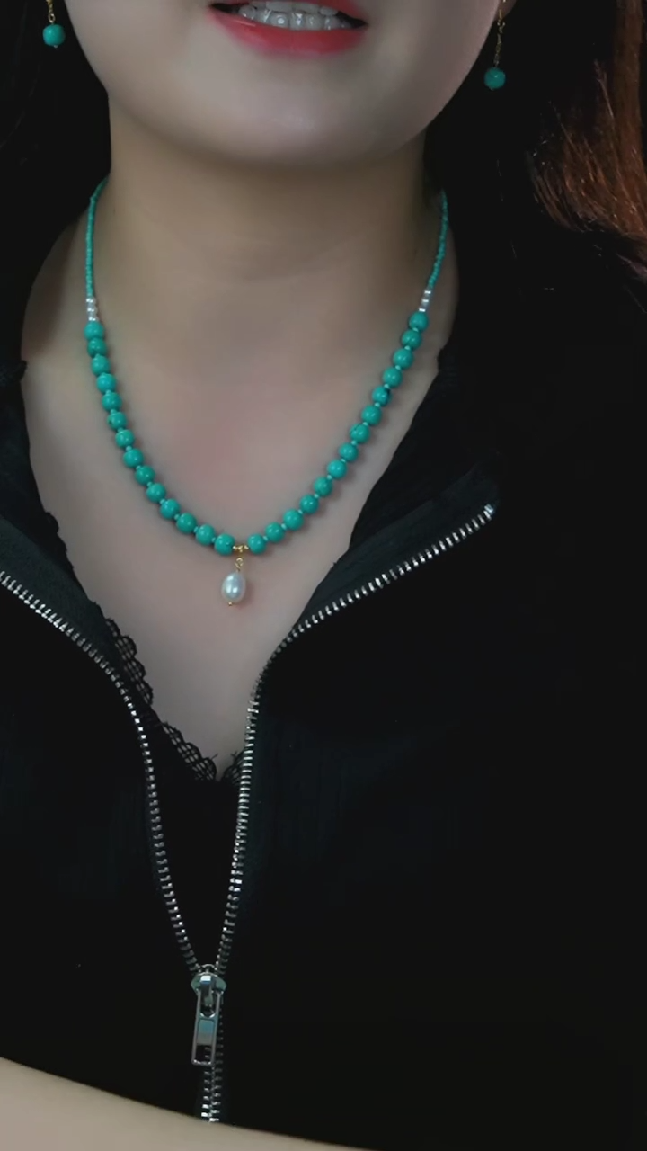 【闪购商品】绿松石项链银S925镶嵌发货一件