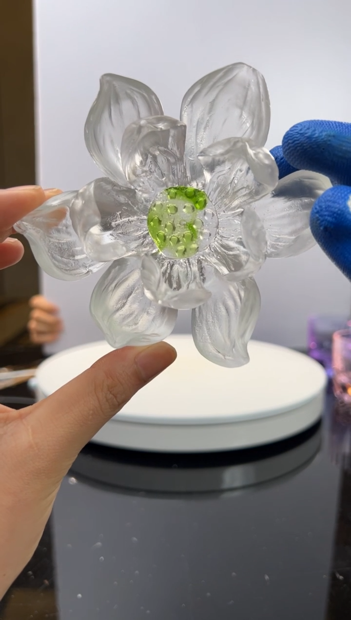 【闪购商品】摆件夏荷香插水晶琉璃摆件