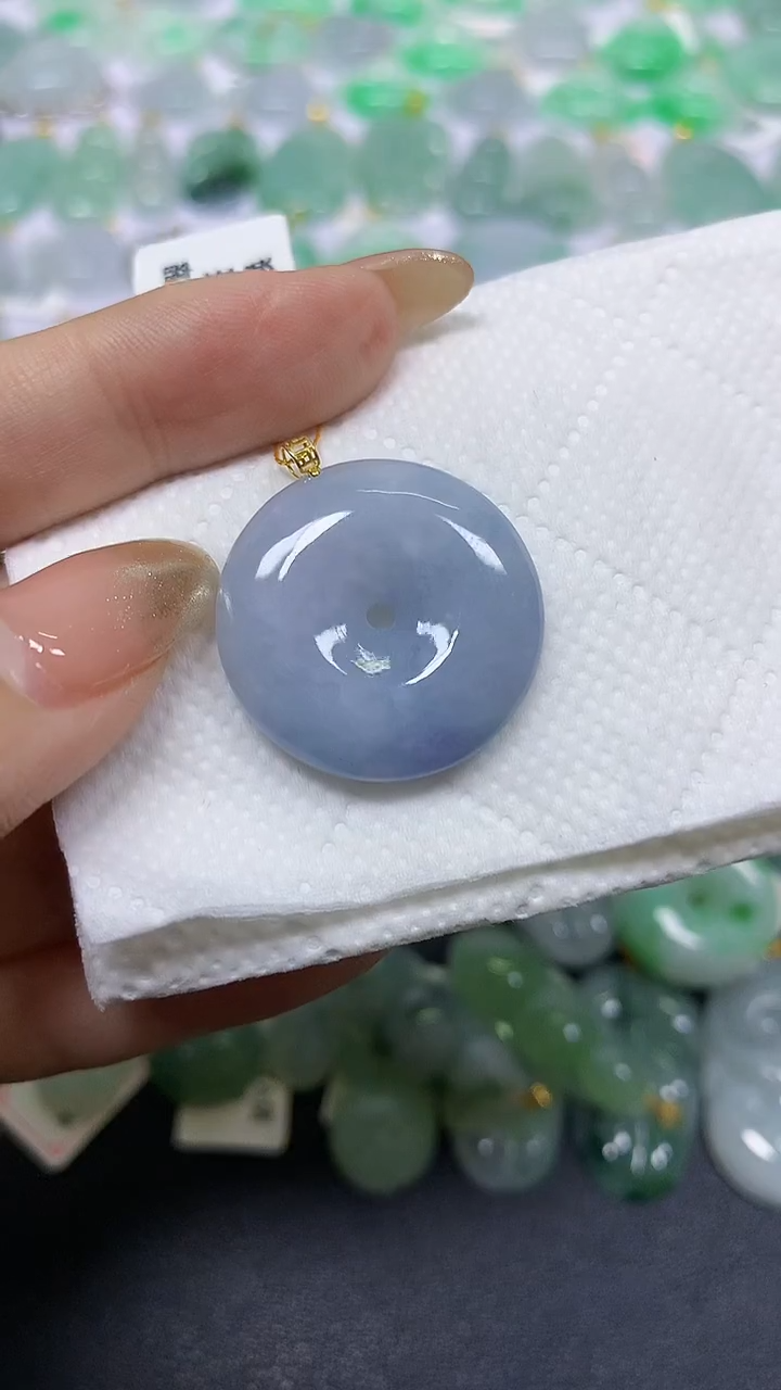 颈饰18K金镶嵌翡翠A货