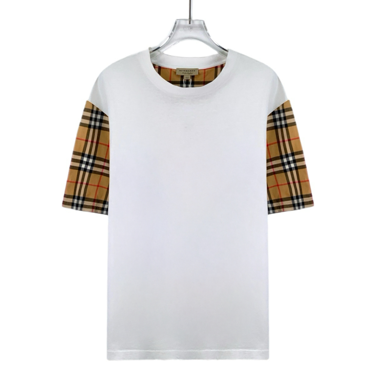 99新 BURBERRY/博柏利 gm0817 白色经典格纹短袖T恤