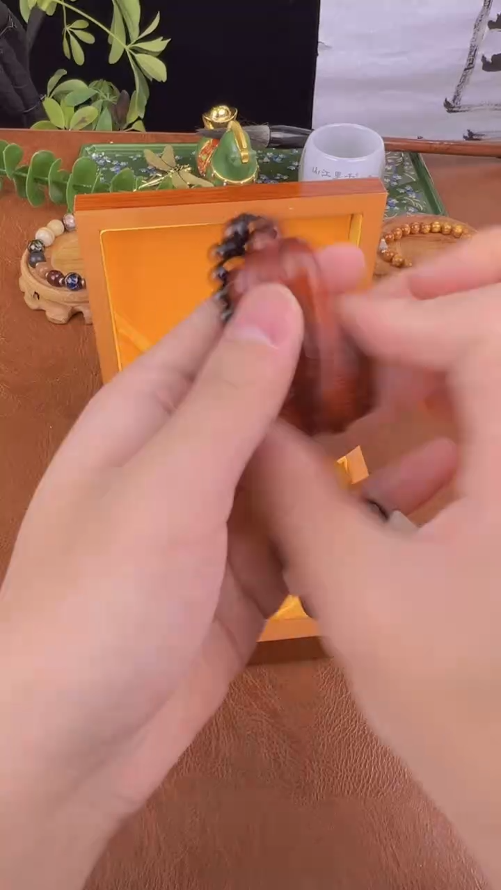 小叶紫檀白菜百财手把件商品链接@@YS946