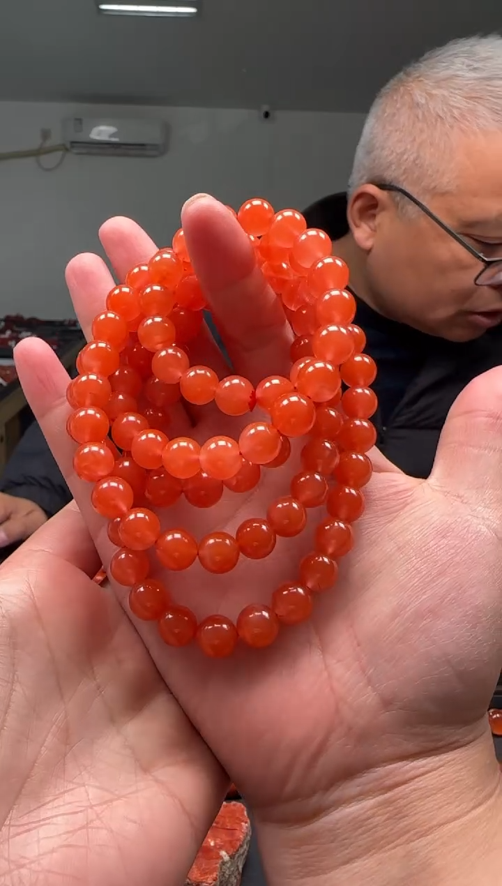 【闪购商品】南红玛瑙9mm保山珠链圆珠未镶嵌多样性发一件