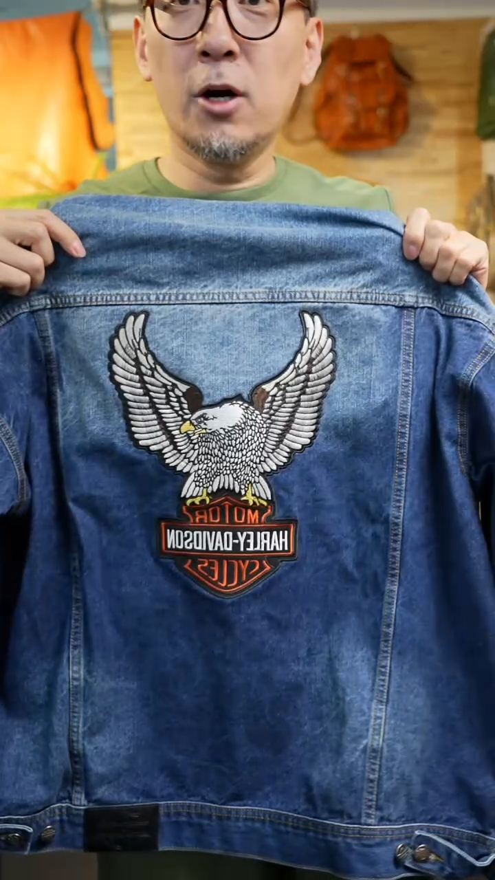 开衫款XXL鹰牛仔外套