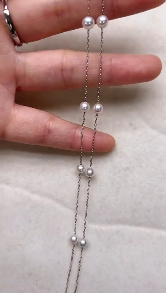 【闪购商品】淡水珍珠颈饰银S925镶嵌银色满天星