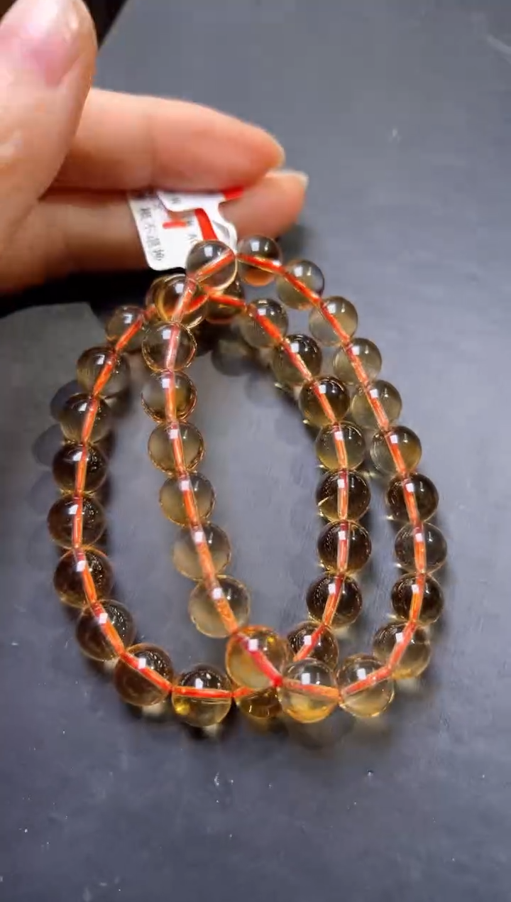 水晶手串未镶嵌黄水晶手串9m+多样性发一 M55448X 