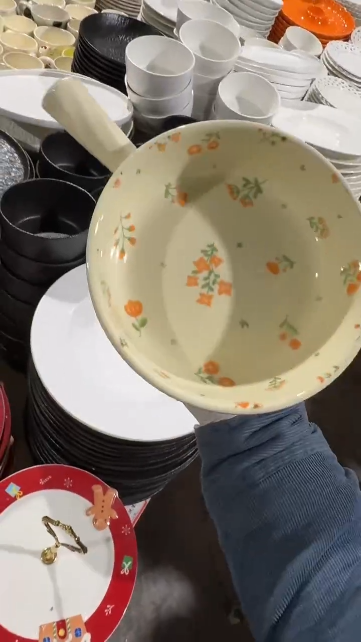 陶瓷花朵手柄碗微瑕 凑满20元包邮