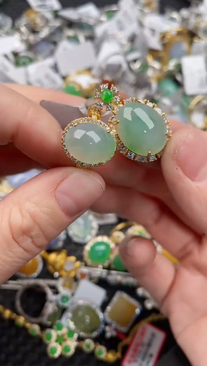 银S925镶嵌戒指翡翠12                  8