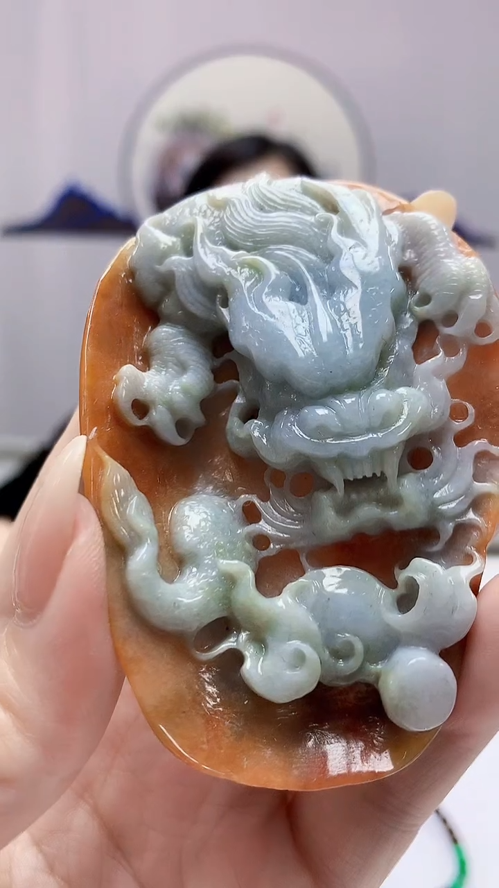 【闪购商品】定制翡翠未镶嵌4852DD-毛货挂件赠珠链240