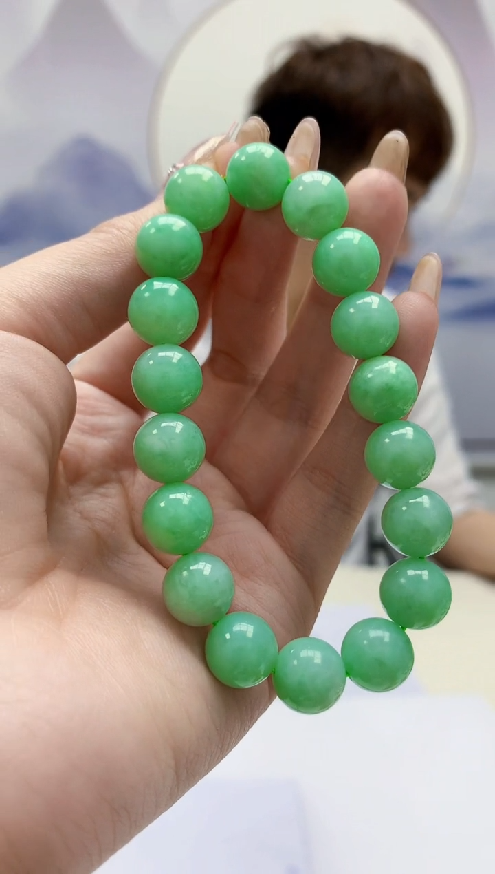 【闪购商品】定制翡翠未镶嵌4868jw-毛货手串209