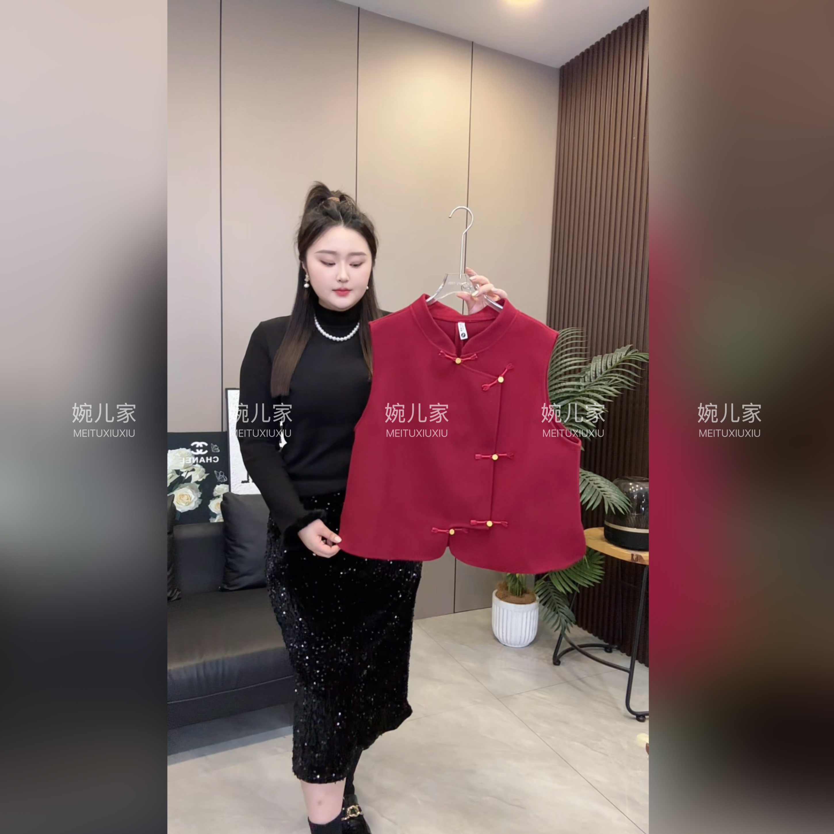 【婉儿家】新年福气满满套装大码女装显瘦洋气百搭不挑人新年战袍款