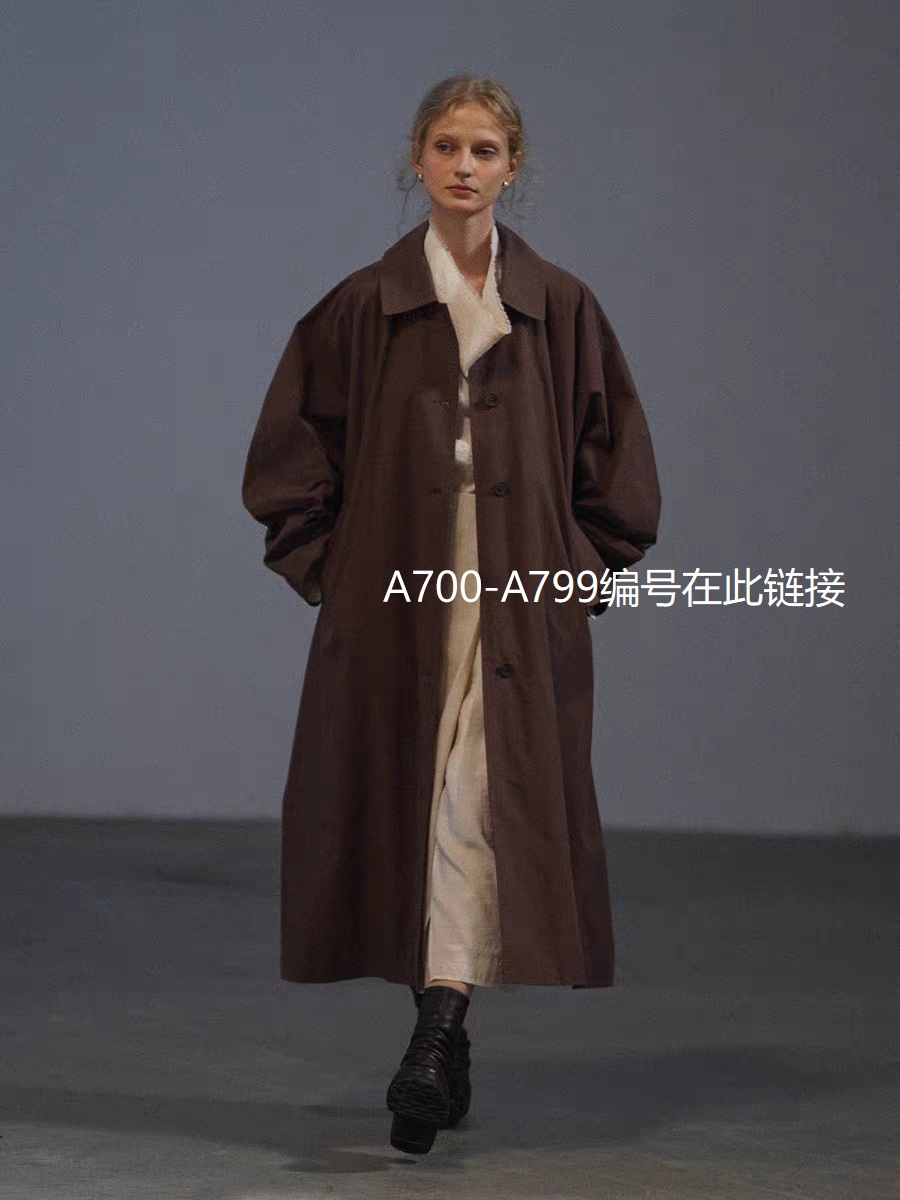 ｜A700-A799 ｜孤品合集｜匹马棉纸感肌理建筑廓形风衣外套女