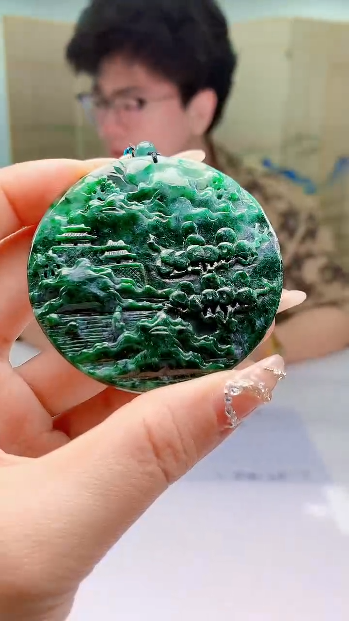 【闪购商品】定制翡翠未镶嵌4688ty-毛货挂件95
