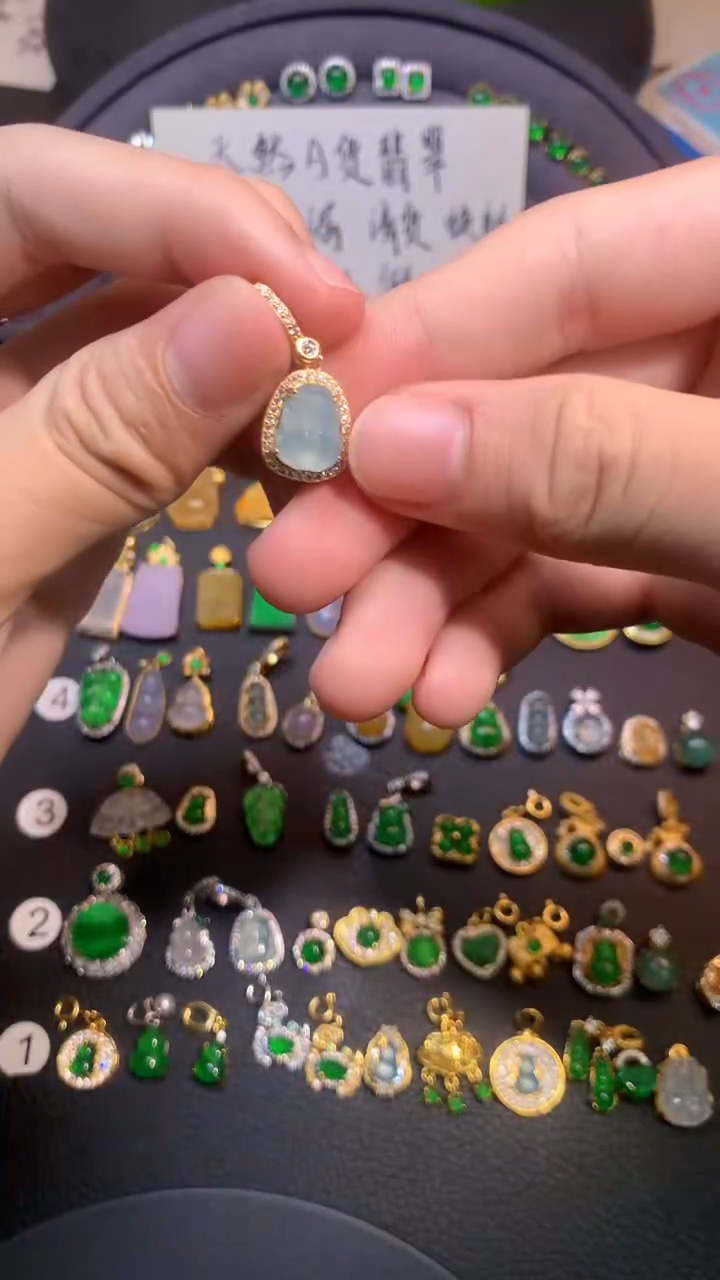 吊坠(不含链)银S925镶嵌翡翠1