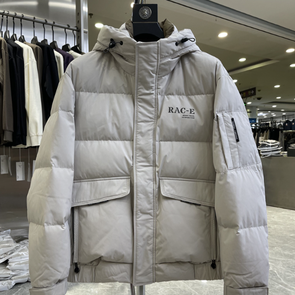 （062）90鸭绒羽绒服男三防科技抽绳连帽外套男冬季品牌撤柜剪标
