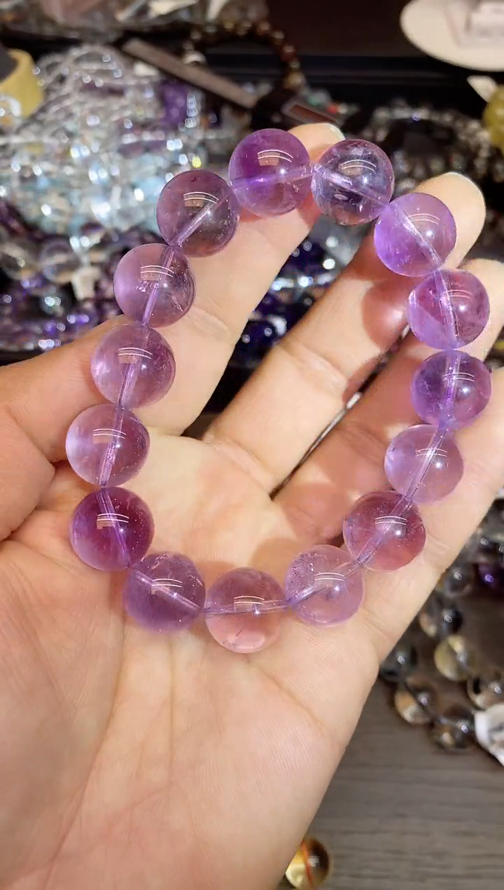 【闪购商品】水晶手链未镶嵌72 薰衣草紫14mm