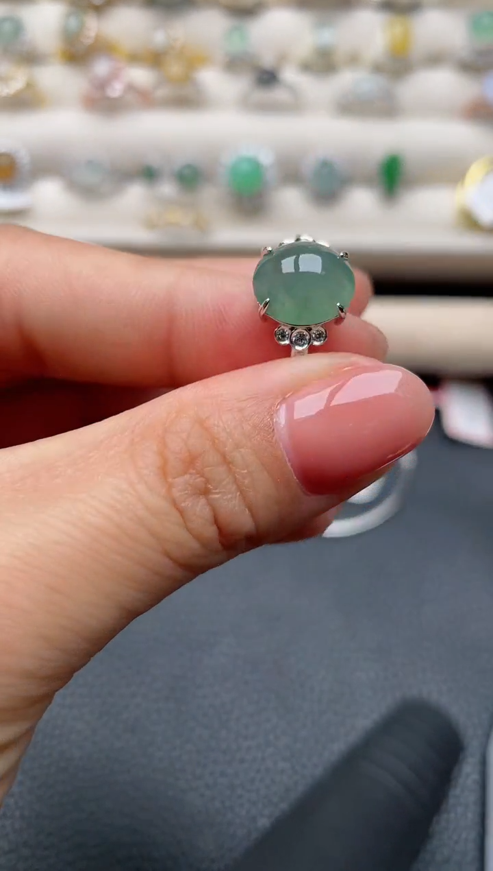 【闪购商品】翡翠戒指银S925镶嵌1111111111  17