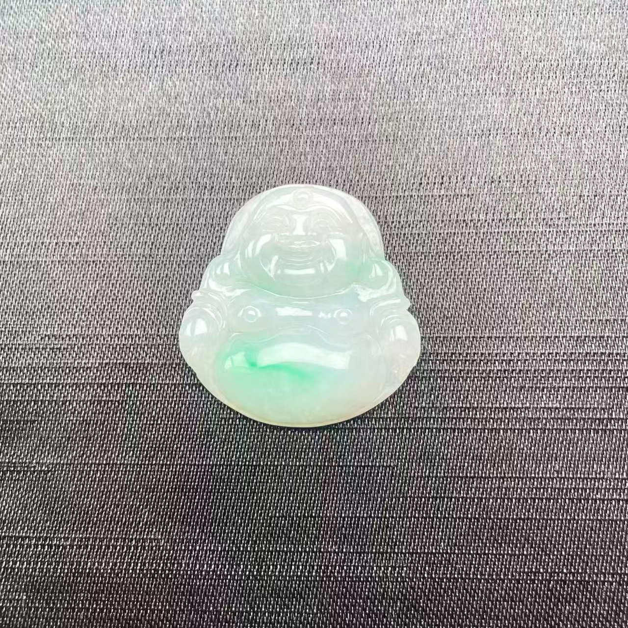 飘阳绿翡翠吊坠佛公飘花辣绿天然缅甸翡翠A货挂件翡翠源头