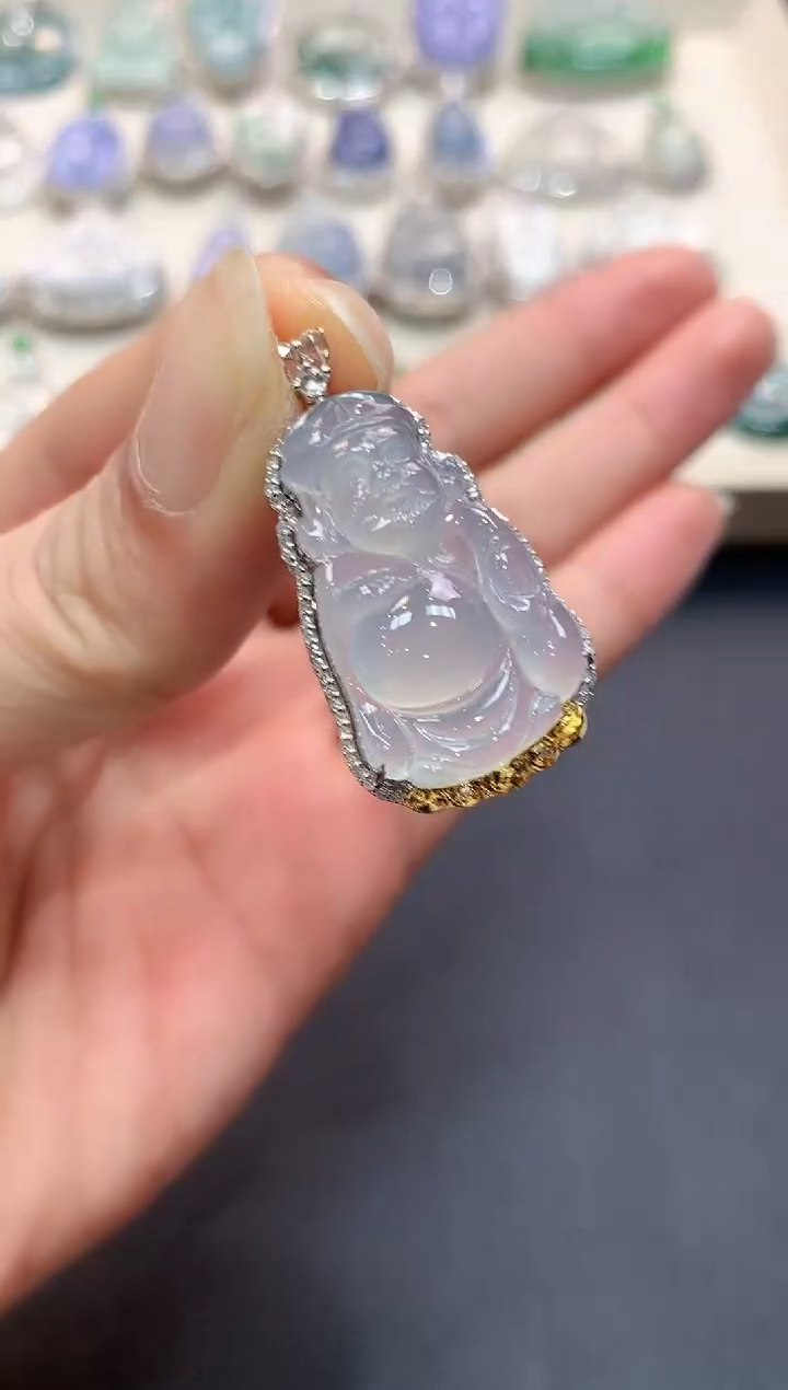 【闪购商品】翡翠吊坠(不含链)18K金镶嵌b75多样性一件发货