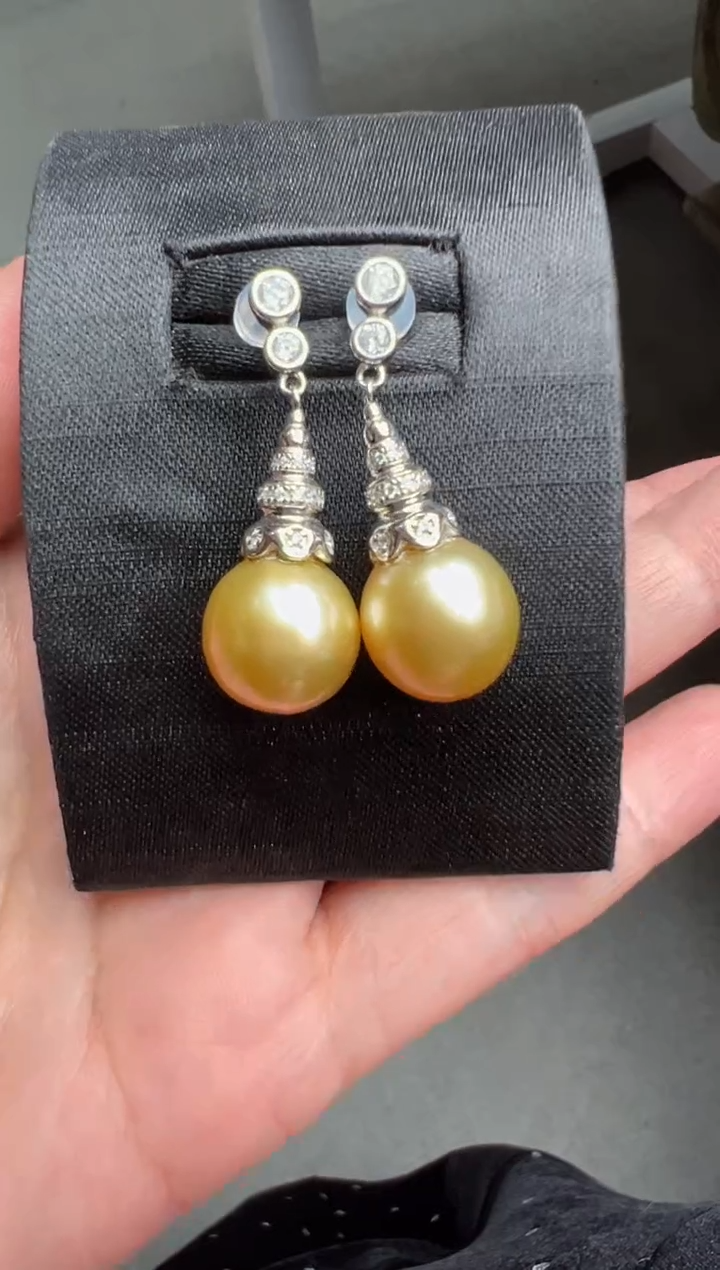 【闪购商品】海水珍珠耳饰未镶嵌12mm+耳饰