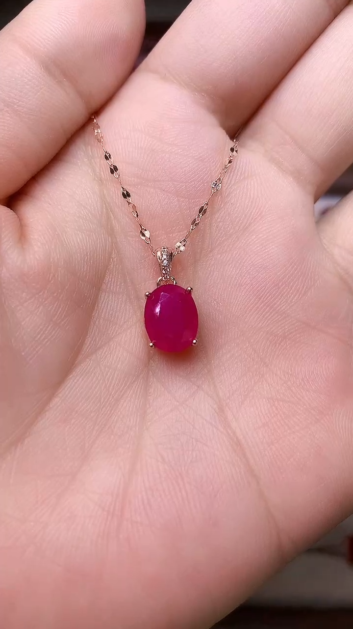 【闪购商品】红宝石颈饰银S925镶嵌000