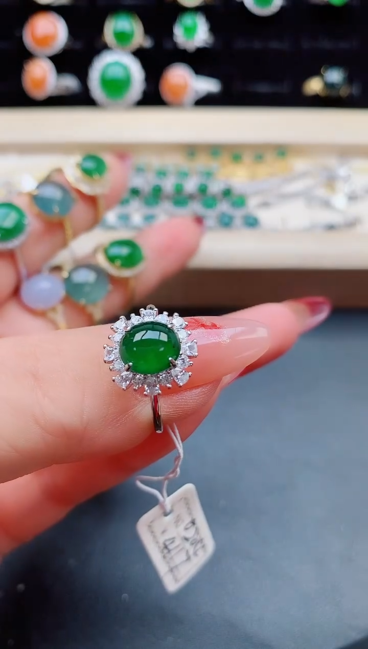 【闪购商品】翡翠戒指银S925镶嵌80550