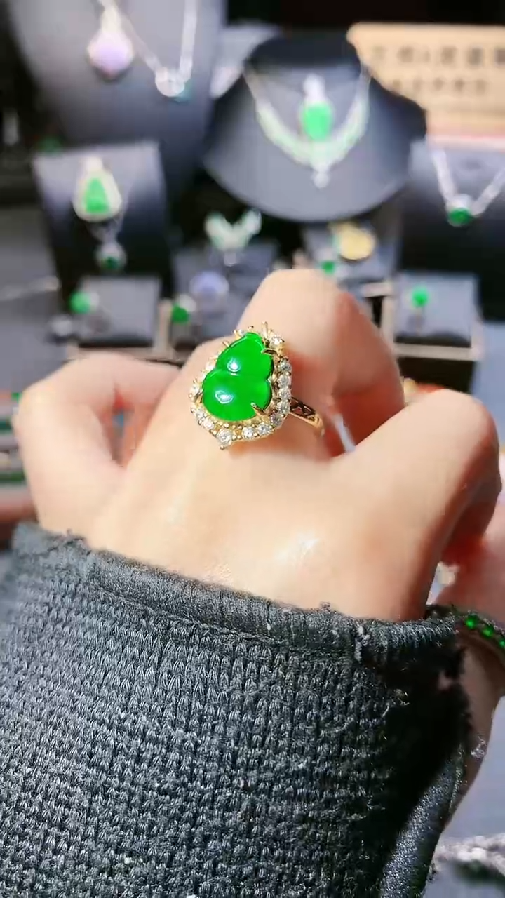 【闪购商品】翡翠戒指银S925镶嵌戒指