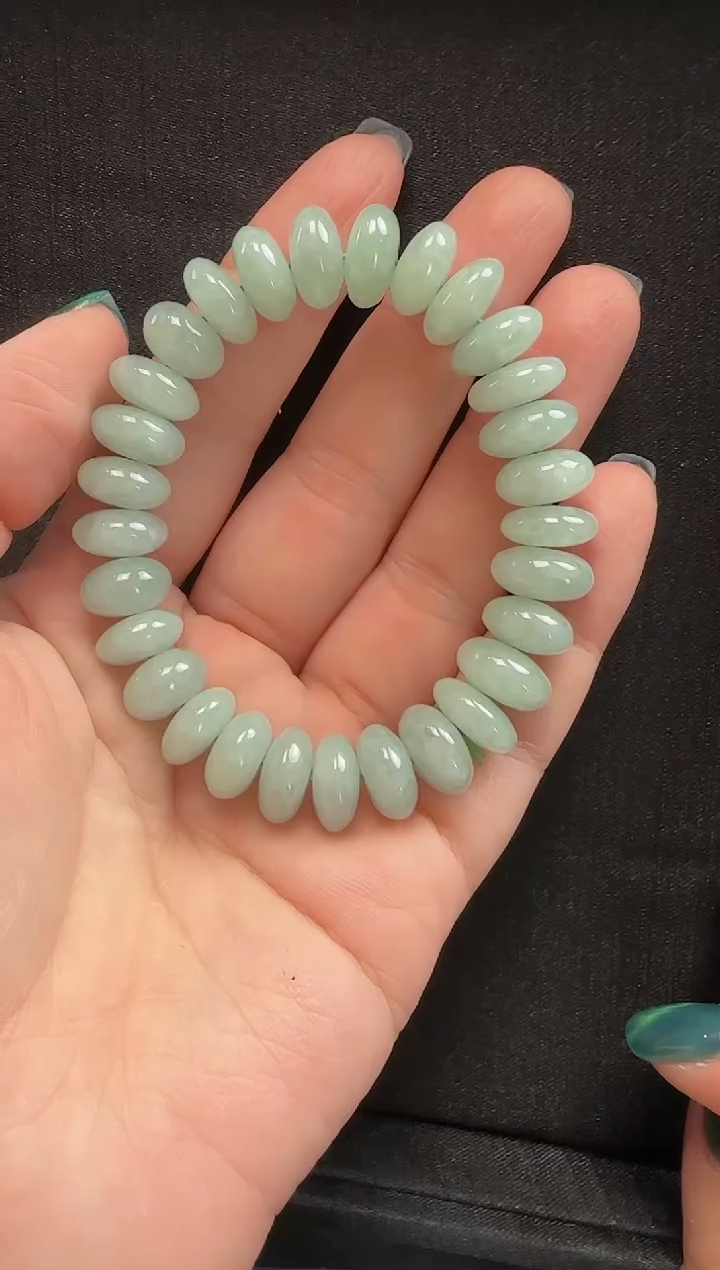 【闪购商品】翡翠手串未镶嵌935算盘珠一条