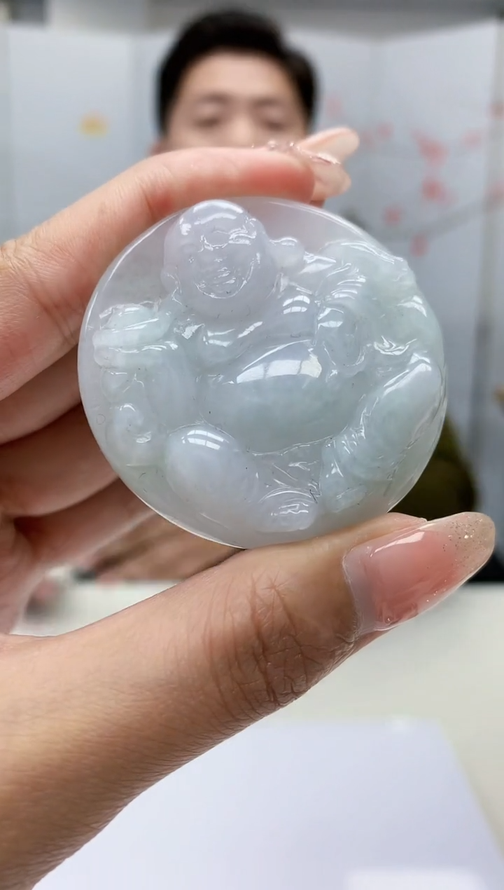 【闪购商品】定制翡翠未镶嵌4917MM-毛货挂件91