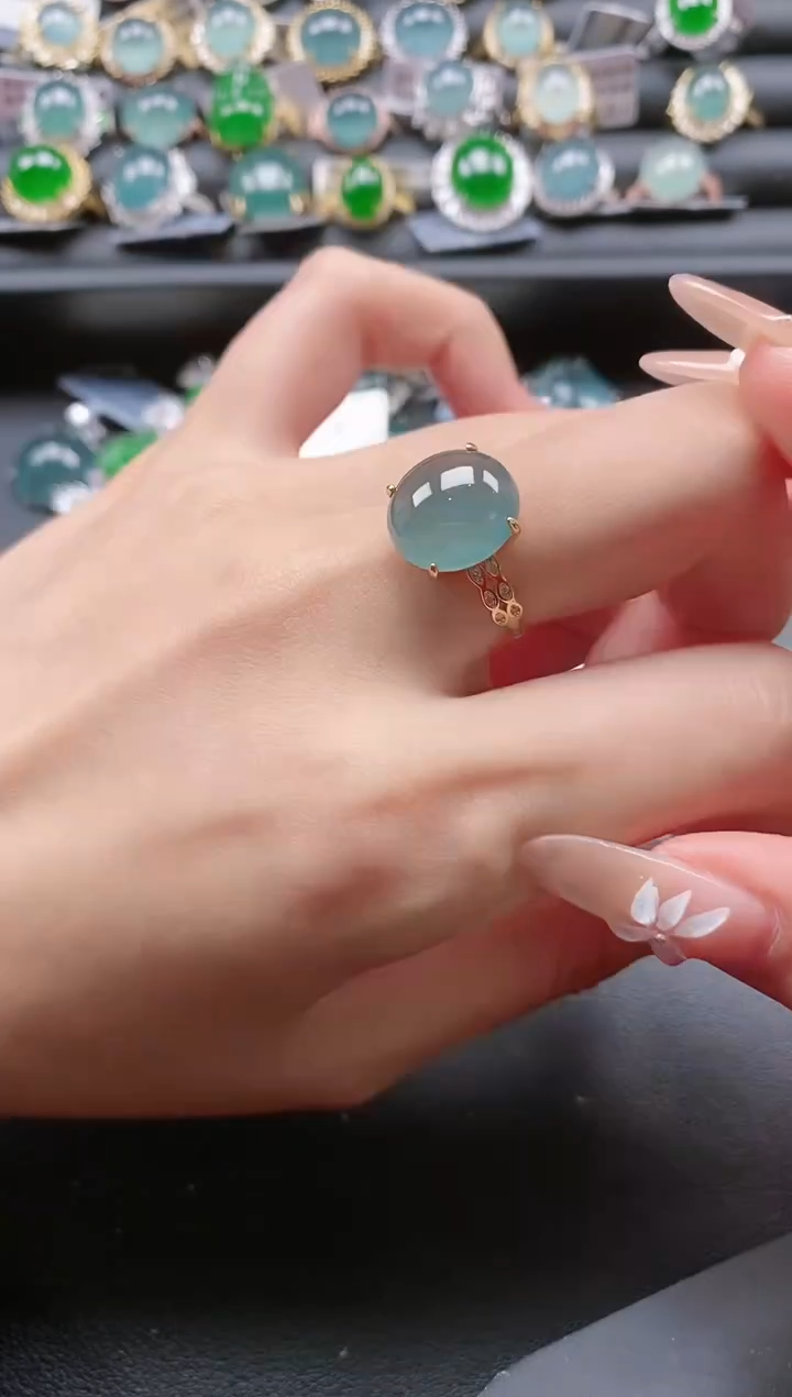 【闪购商品】翡翠戒指银S925镶嵌51511