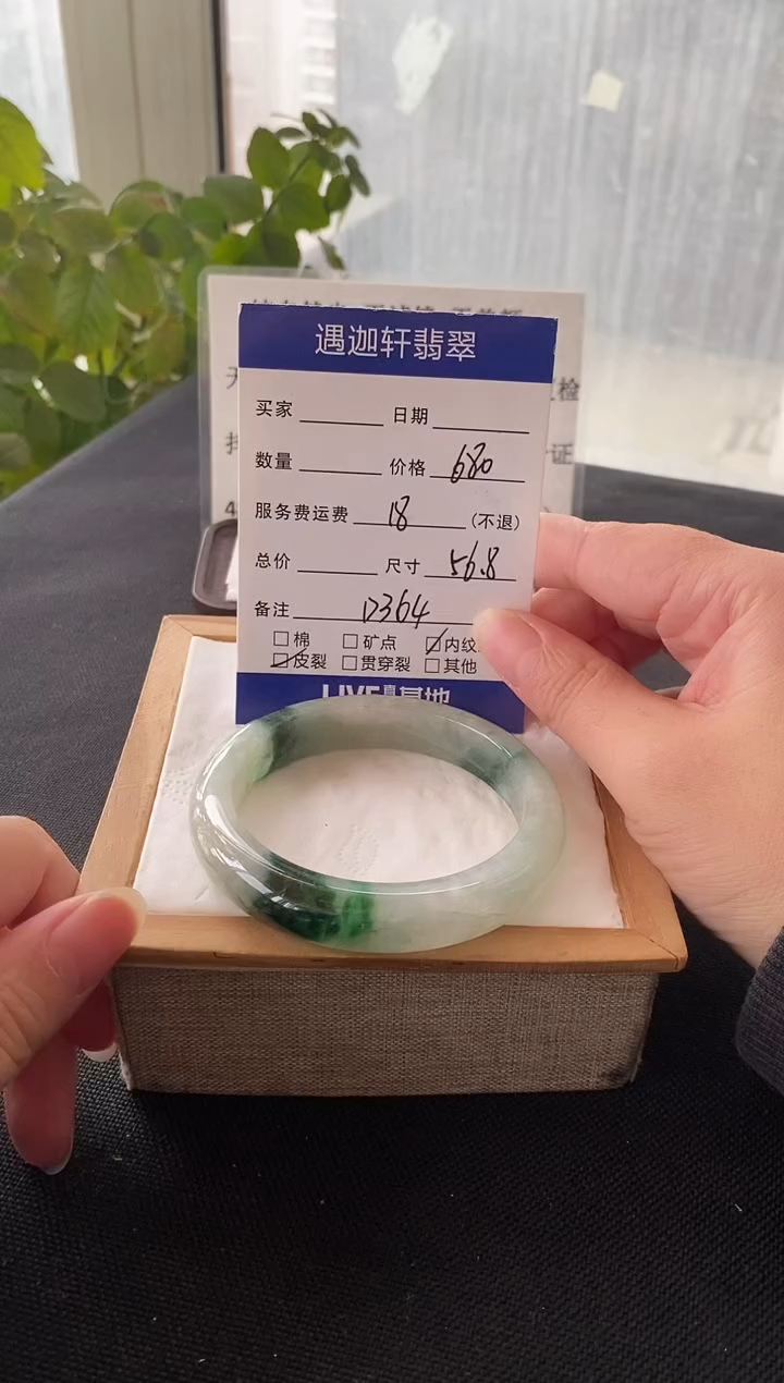 未镶嵌手镯翡翠56.5圈口 D364编码