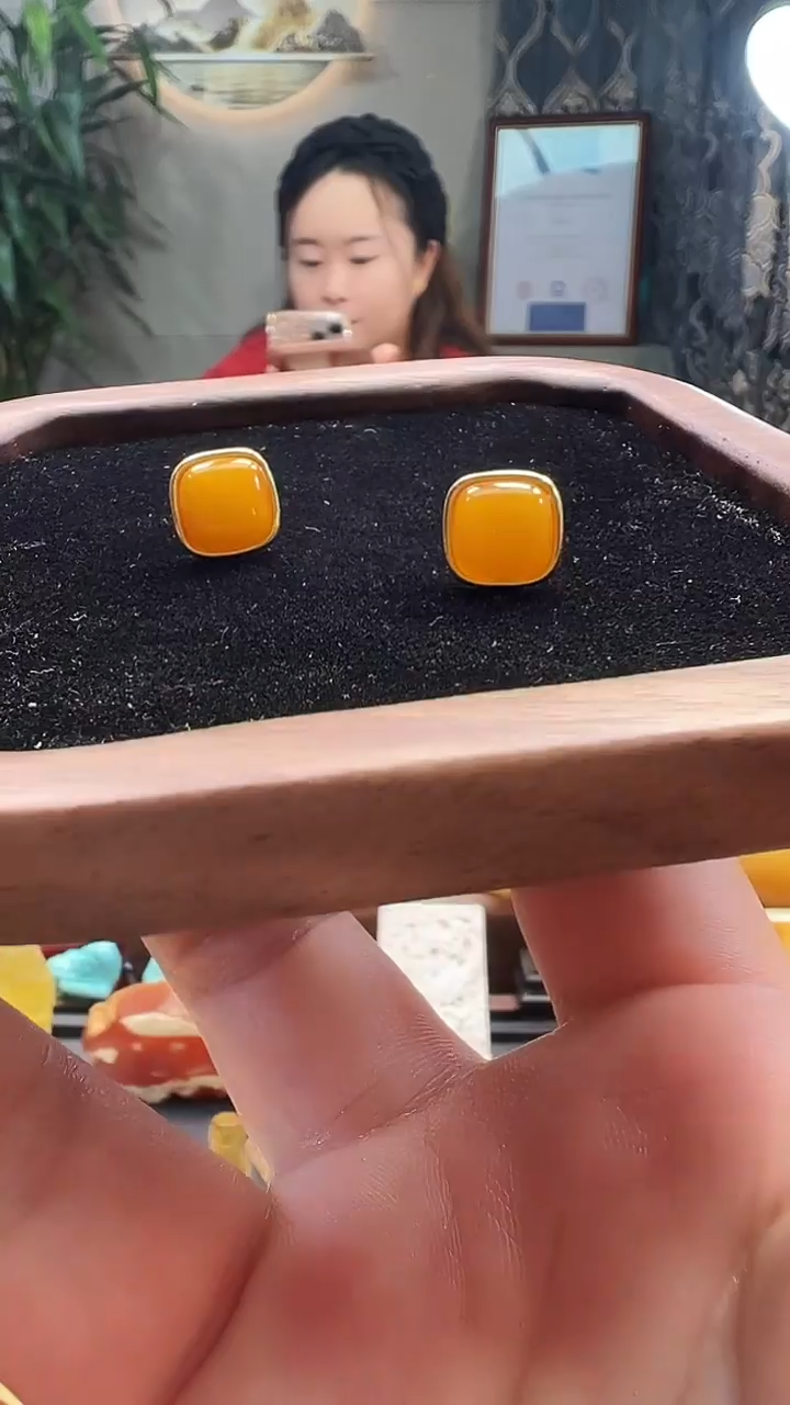 合金蜜蜡耳饰蜜蜡耳丁多样性拍一发一1对